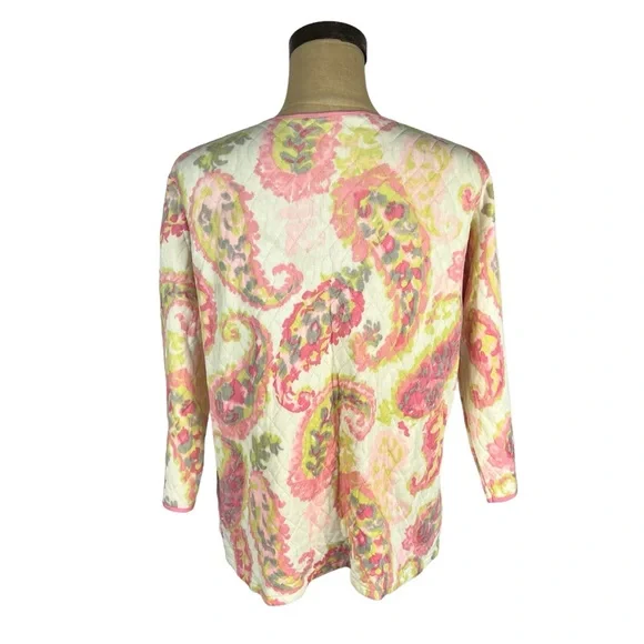 Vintage women’s quilted paisley button up acetate jacket SZ‎ S - Picture 5 of 10